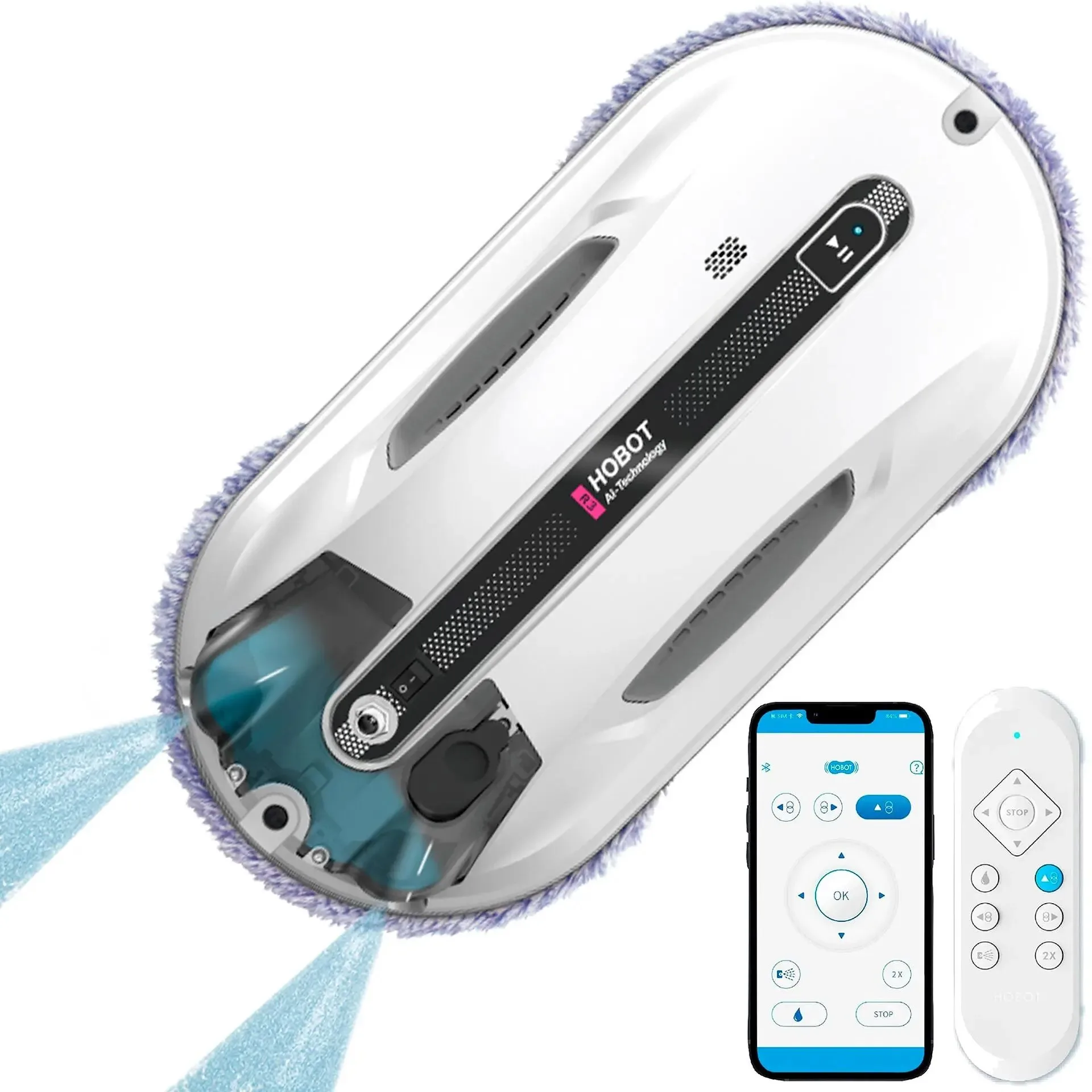 HOBOT 388 - 1 Spray Window Cleaning Robot, App, Built-in UPS-Copy